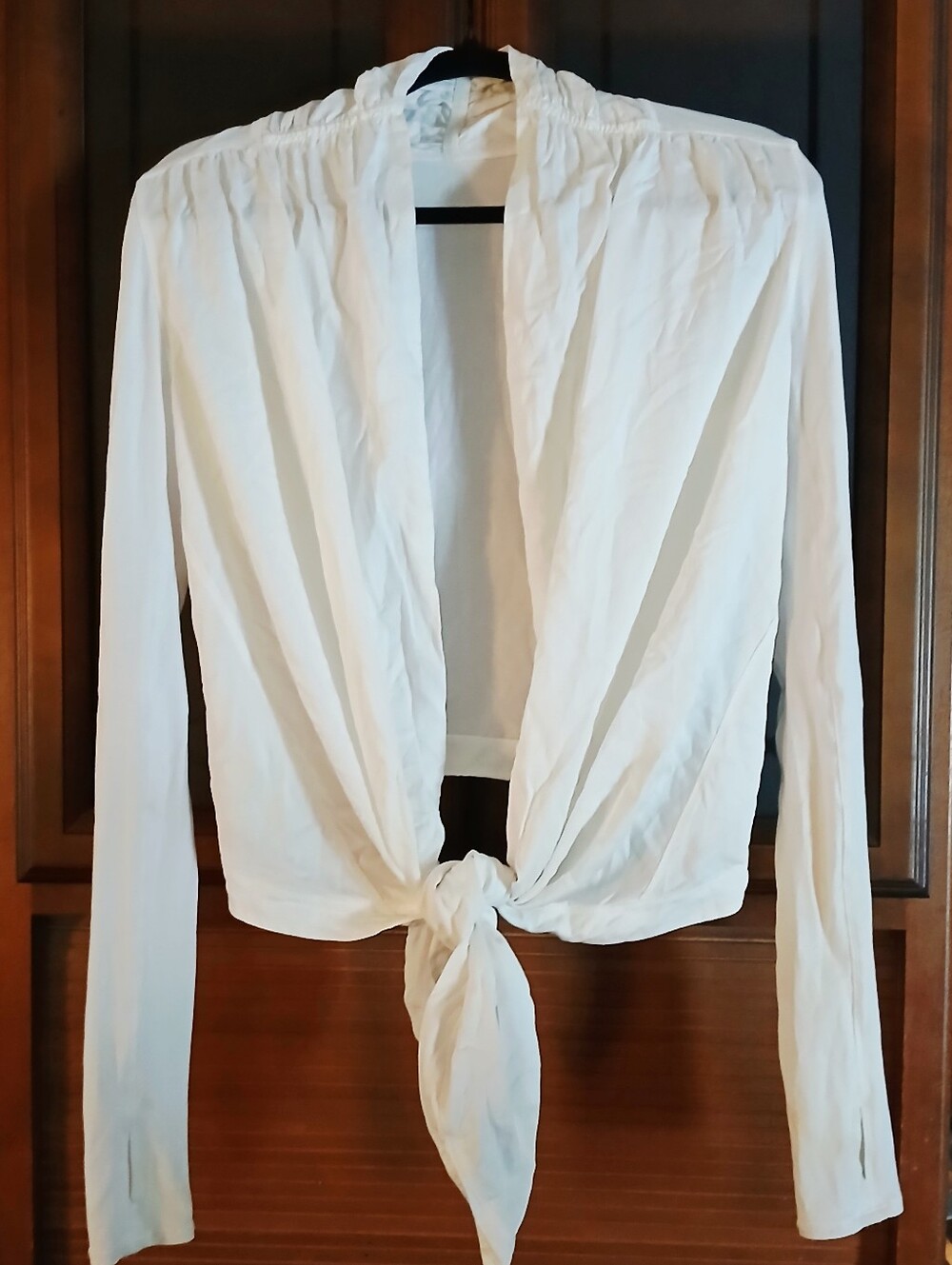 Lululemon Tie-Front White Women's Yoga Wrap